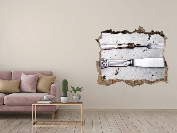 Hole in the wall sticker Cutlery