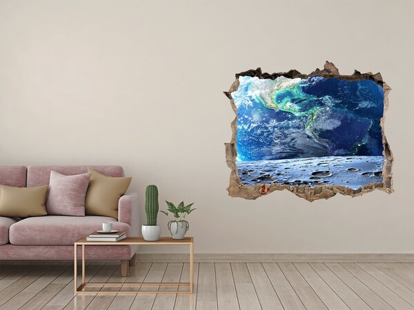 Hole in the wall decal Planet Earth