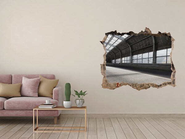 3D wall hole wallpaper Urban charm behind the hole