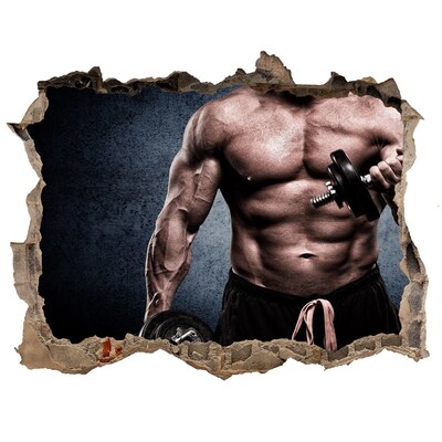 Hole in the wall sticker The actuator in action