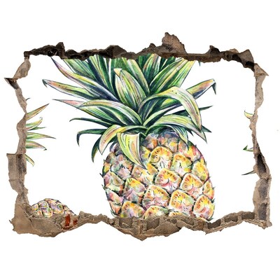 3D wall hole wallpaper Pineapple