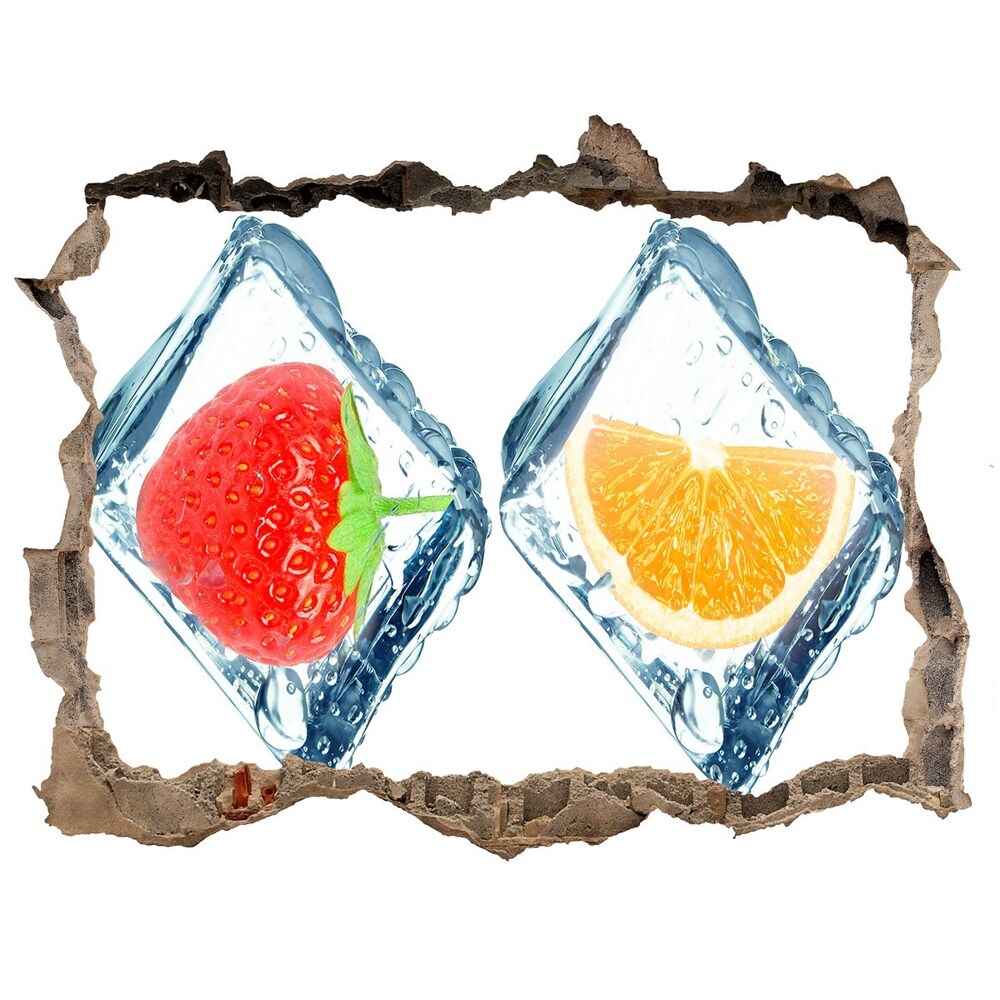 Hole in the wall decal Fruit in cubes