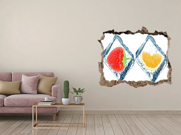 Hole in the wall decal Fruit in cubes