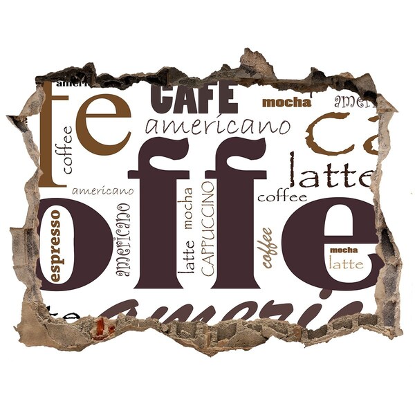 Hole in the wall decal Coffee