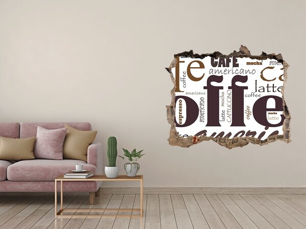 Hole in the wall decal Coffee