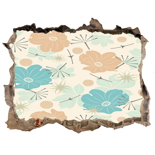 Hole wall sticker Floral pattern on the wall
