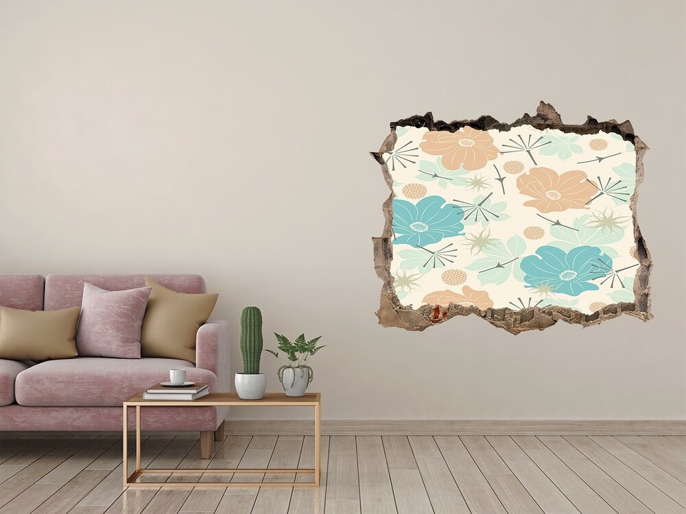 Hole wall sticker Floral pattern