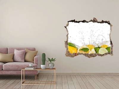 Hole in the wall sticker Fresh citrus fruits in water