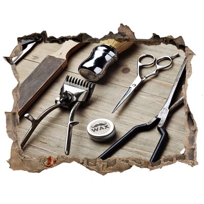 Hole wall sticker Hairdressing workshop