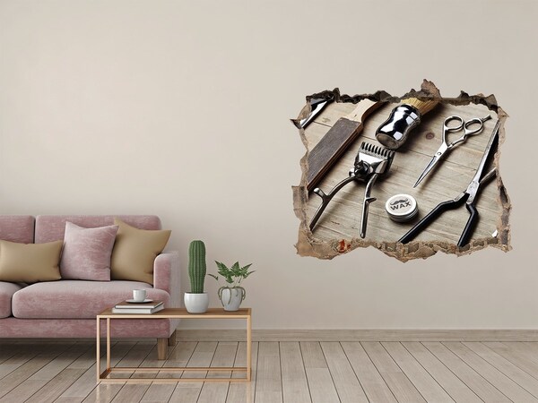 Hole wall sticker Hairdressing workshop
