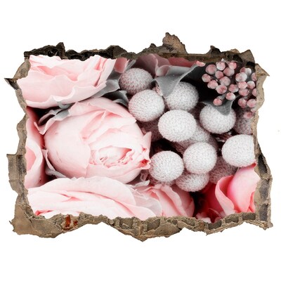 Hole in the wall decal A flower paradise behind the wall