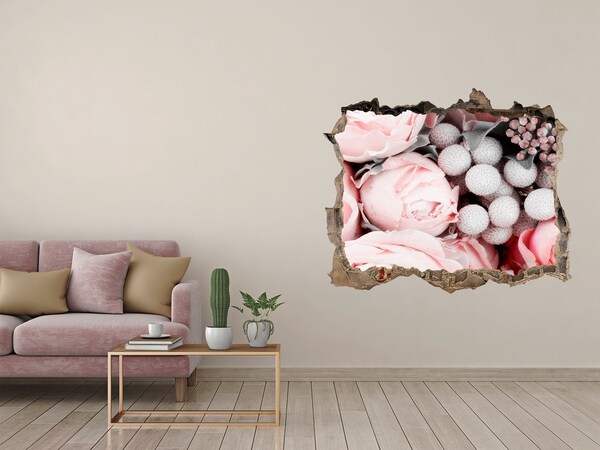 Hole in the wall decal Bouquet of flowers