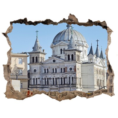 Hole wall sticker The historic cathedral in the city