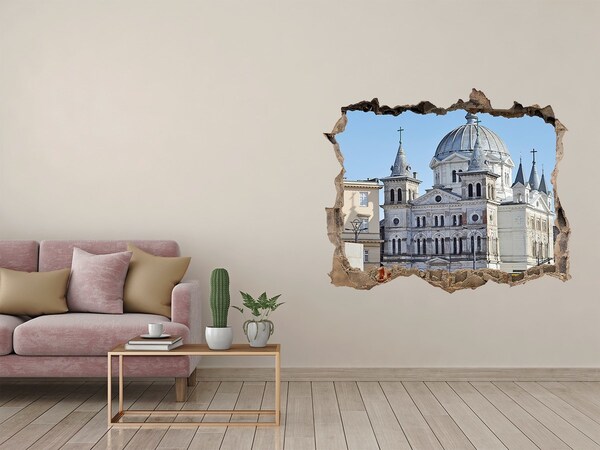 Hole wall sticker The historic cathedral in the city
