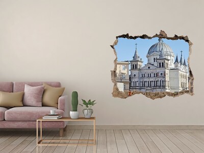 Hole wall sticker The historic cathedral in the city
