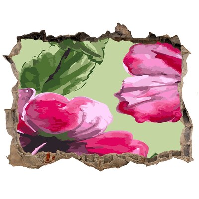 3D wall hole Hawaiian flowers