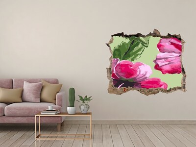 3D wall hole Hawaiian flowers