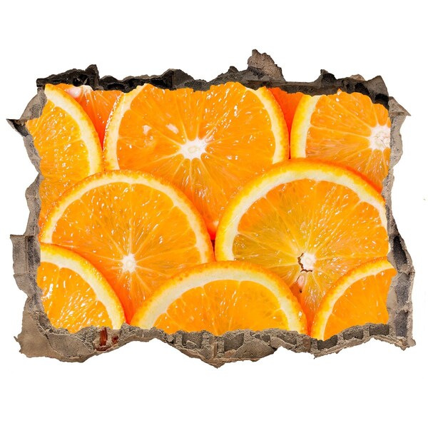 Hole wall sticker Slices of orange