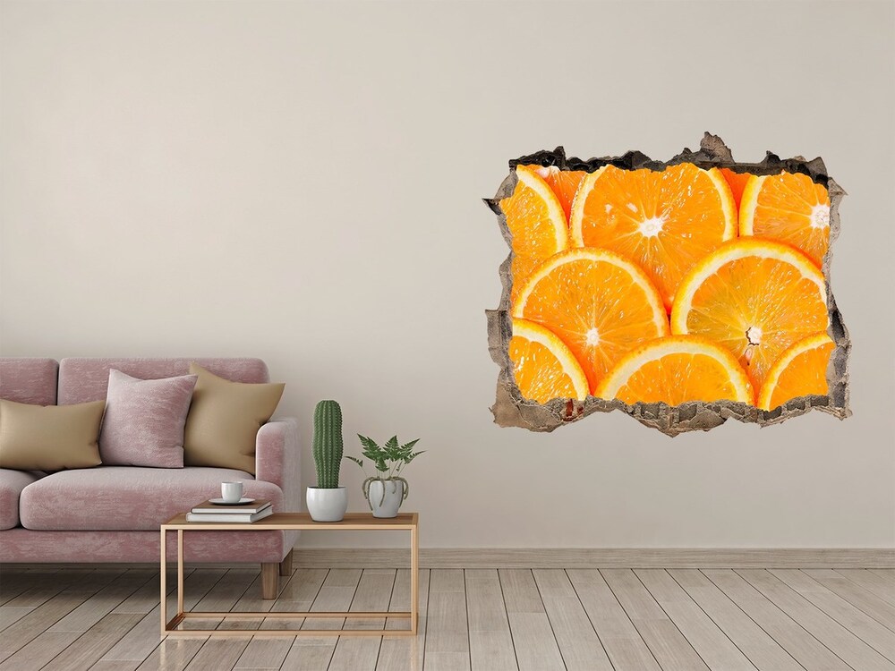 Hole wall sticker Slices of orange