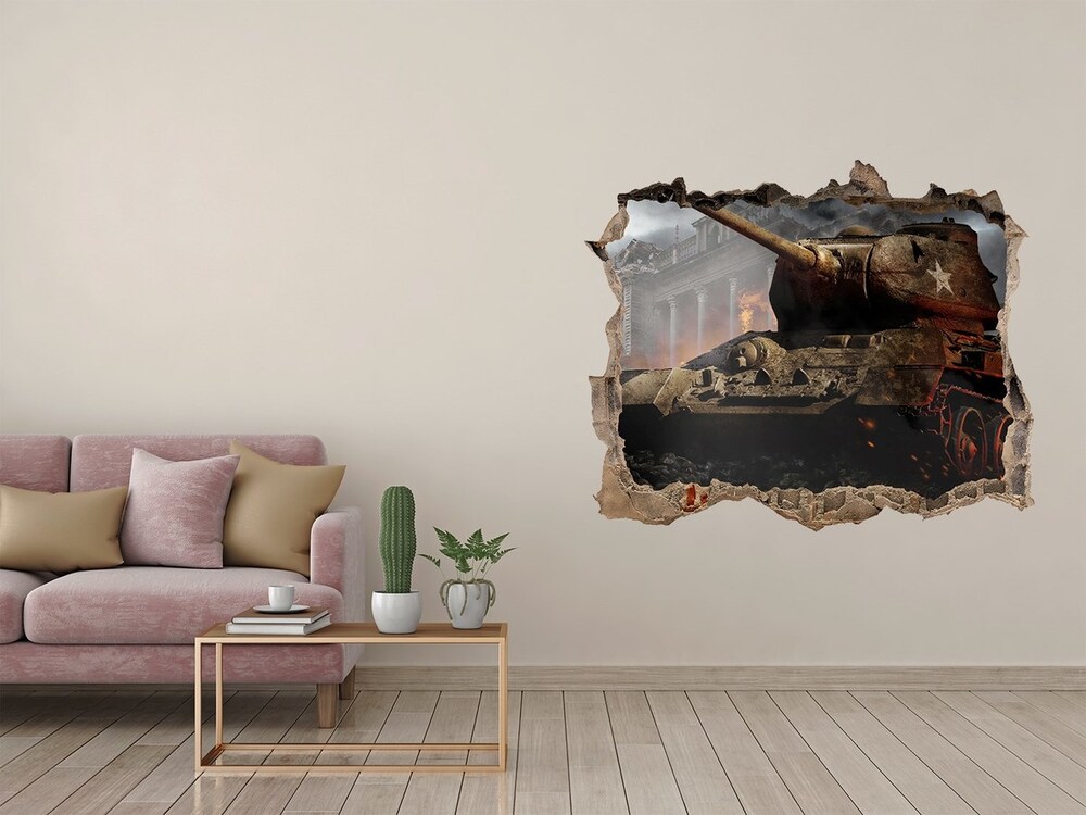 Hole wall sticker Tank