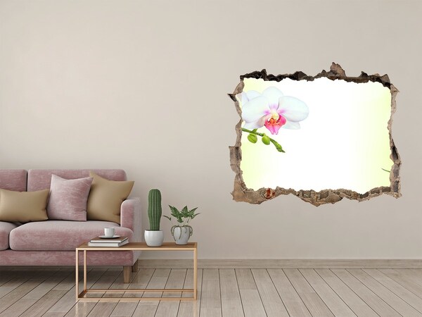 Hole wall sticker Orchid flowers in the bamboo garden