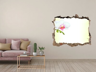 Hole wall sticker Orchid flowers in the bamboo garden