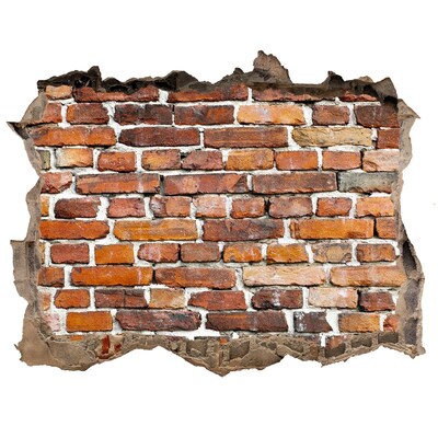 3D wall hole Damaged brick wall