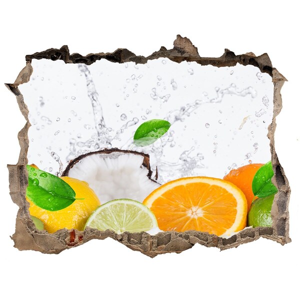 Hole in the wall sticker Fruit and water