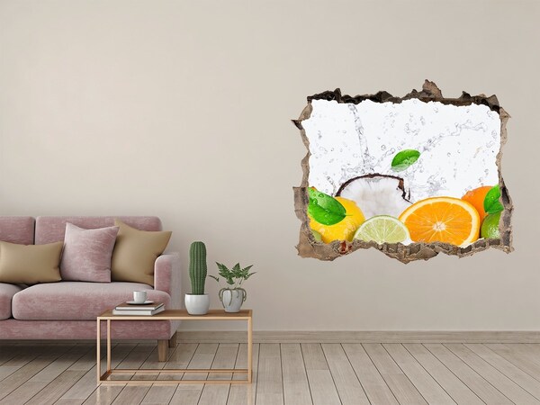 Hole in the wall sticker Fruit and water