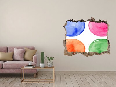 Hole wall sticker Colorful wheels