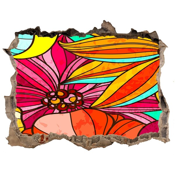 Hole wall sticker A floral burst of color
