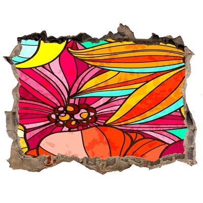 Hole wall sticker A floral burst of color