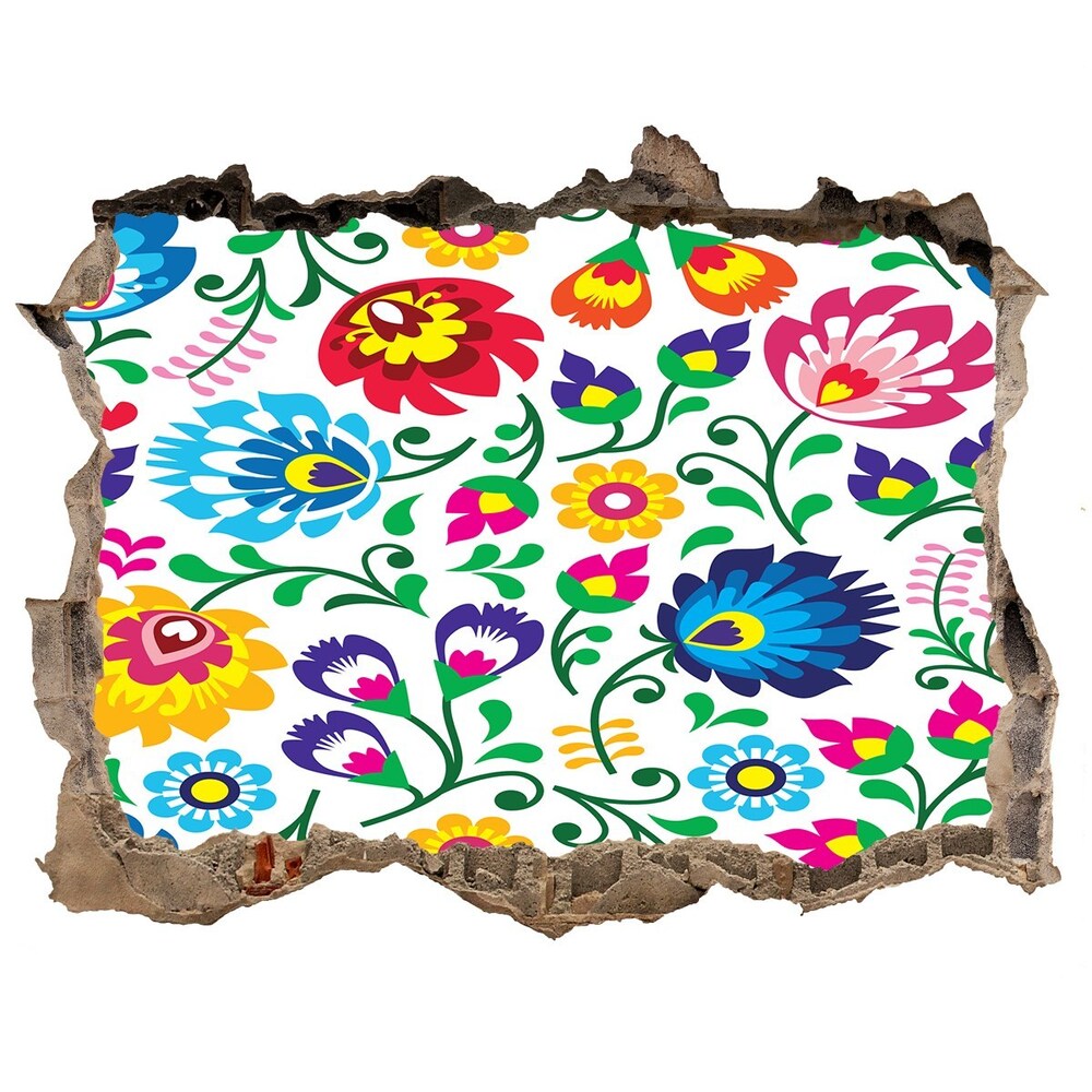 Hole in the wall sticker Ethnic pattern