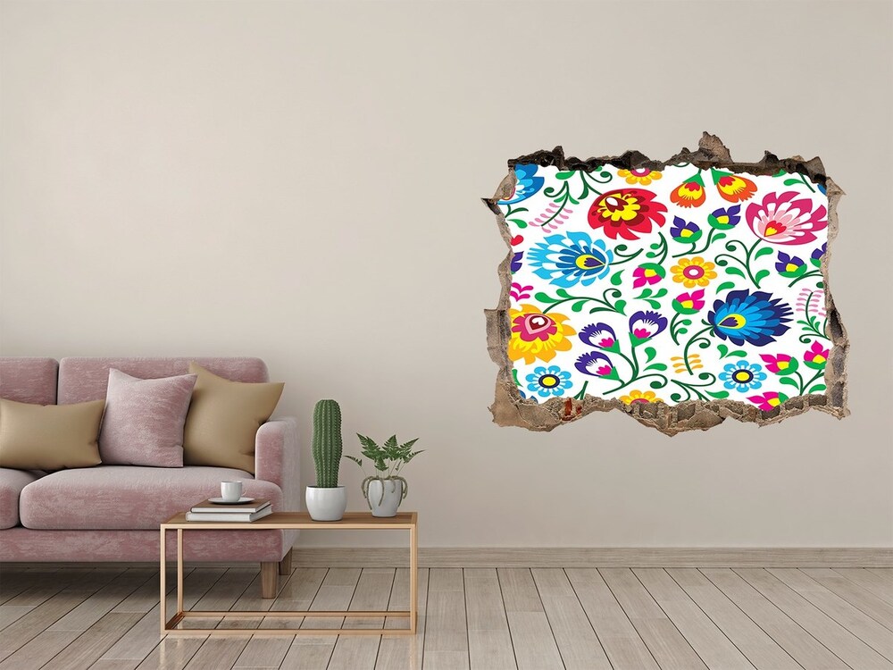 Hole in the wall sticker Ethnic pattern