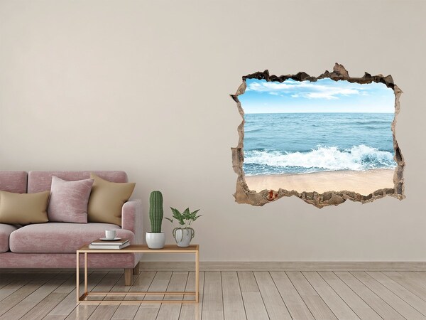 Hole in the wall decal View of the sea beach
