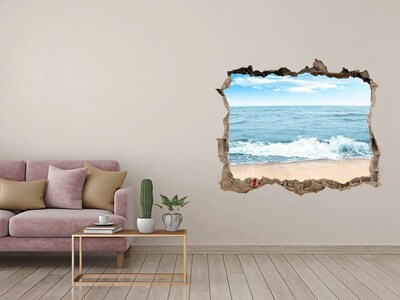 Hole in the wall decal View of the sea beach