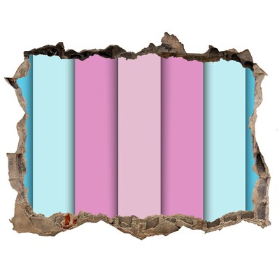 3D wall hole wallpaper A colorful wall in ruins