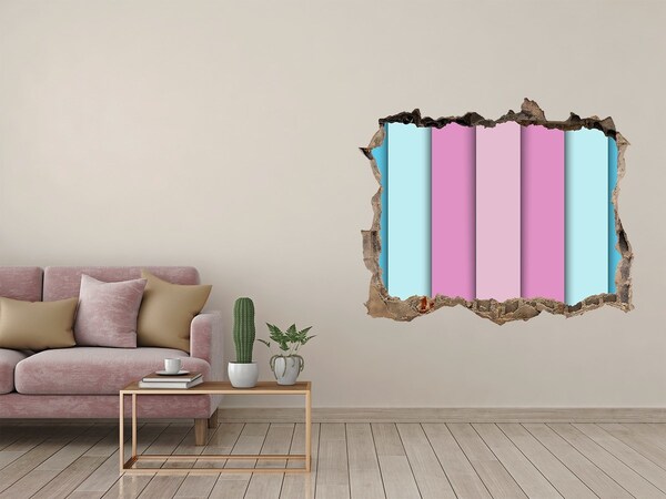 3D wall hole wallpaper A colorful wall in ruins