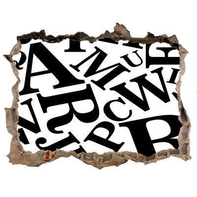 Hole in the wall decal Broken letters on the wall