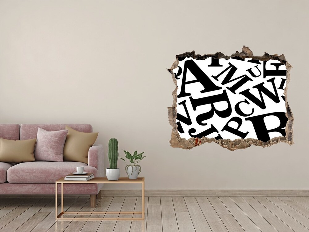 Hole in the wall decal Alphabet sticker