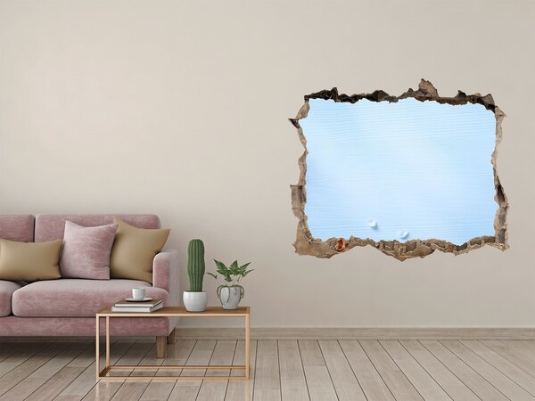 Hole in the wall decal Blue sky behind the ruined wall
