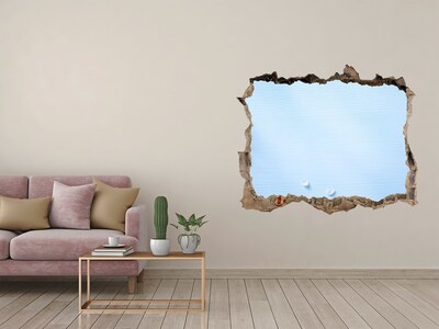 Hole in the wall decal Blue sky behind the ruined wall
