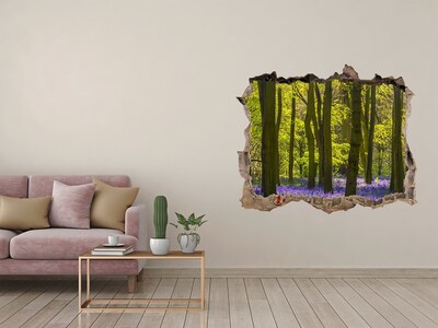 3D wall hole wallpaper Forest