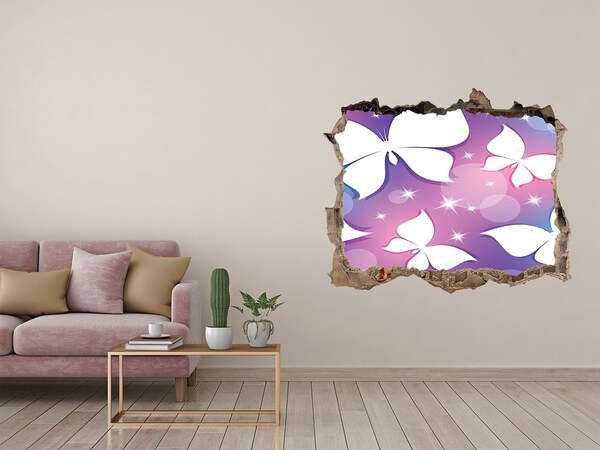 Hole wall sticker A floral dream in pink tones