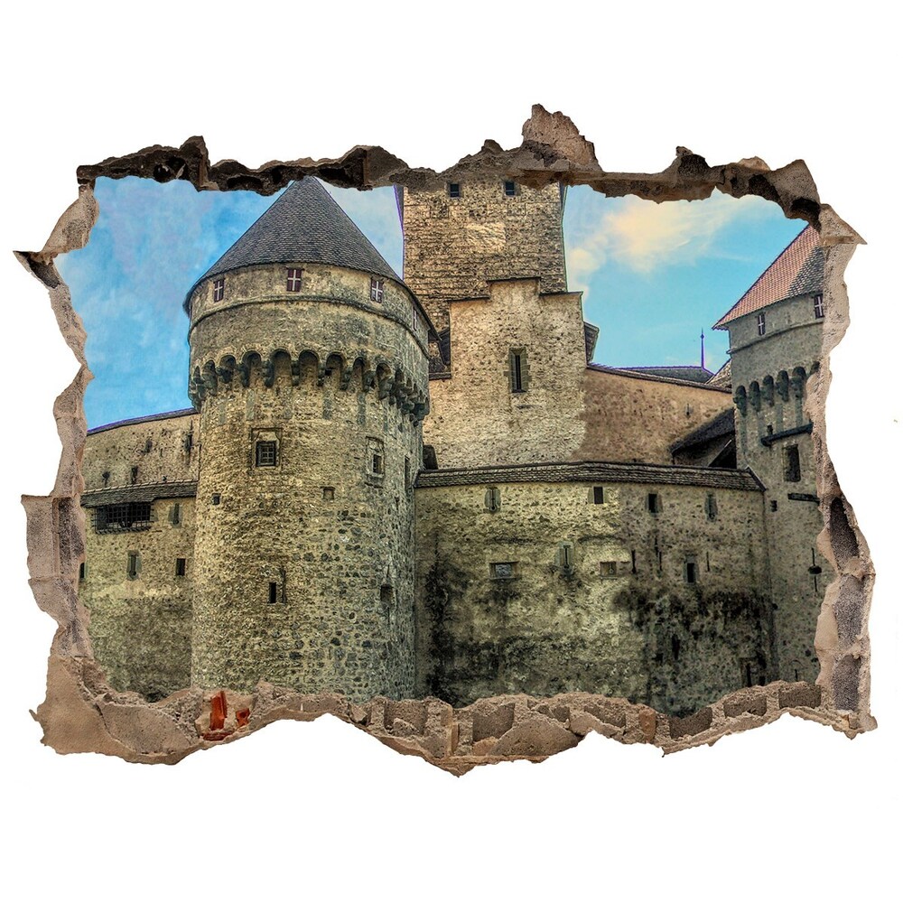 Hole wall sticker Castle in Switzerland