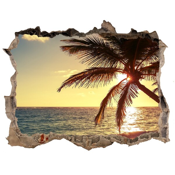 Hole wall sticker Sunset on the beach