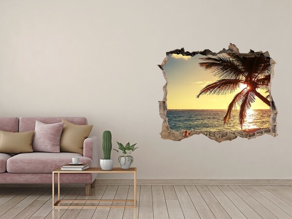 Hole wall sticker Sunset on the beach
