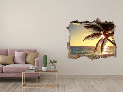 Hole wall sticker Sunset on the beach