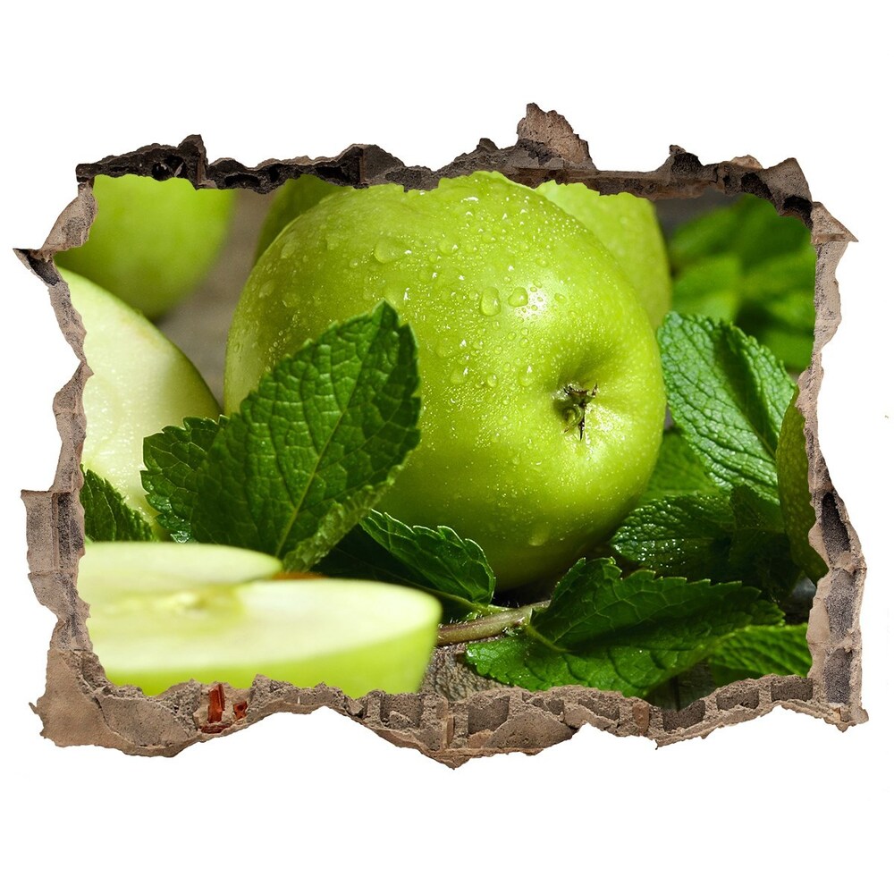 3D wall hole Green apples