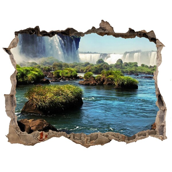 Hole wall sticker Waterfalls and a green oasis